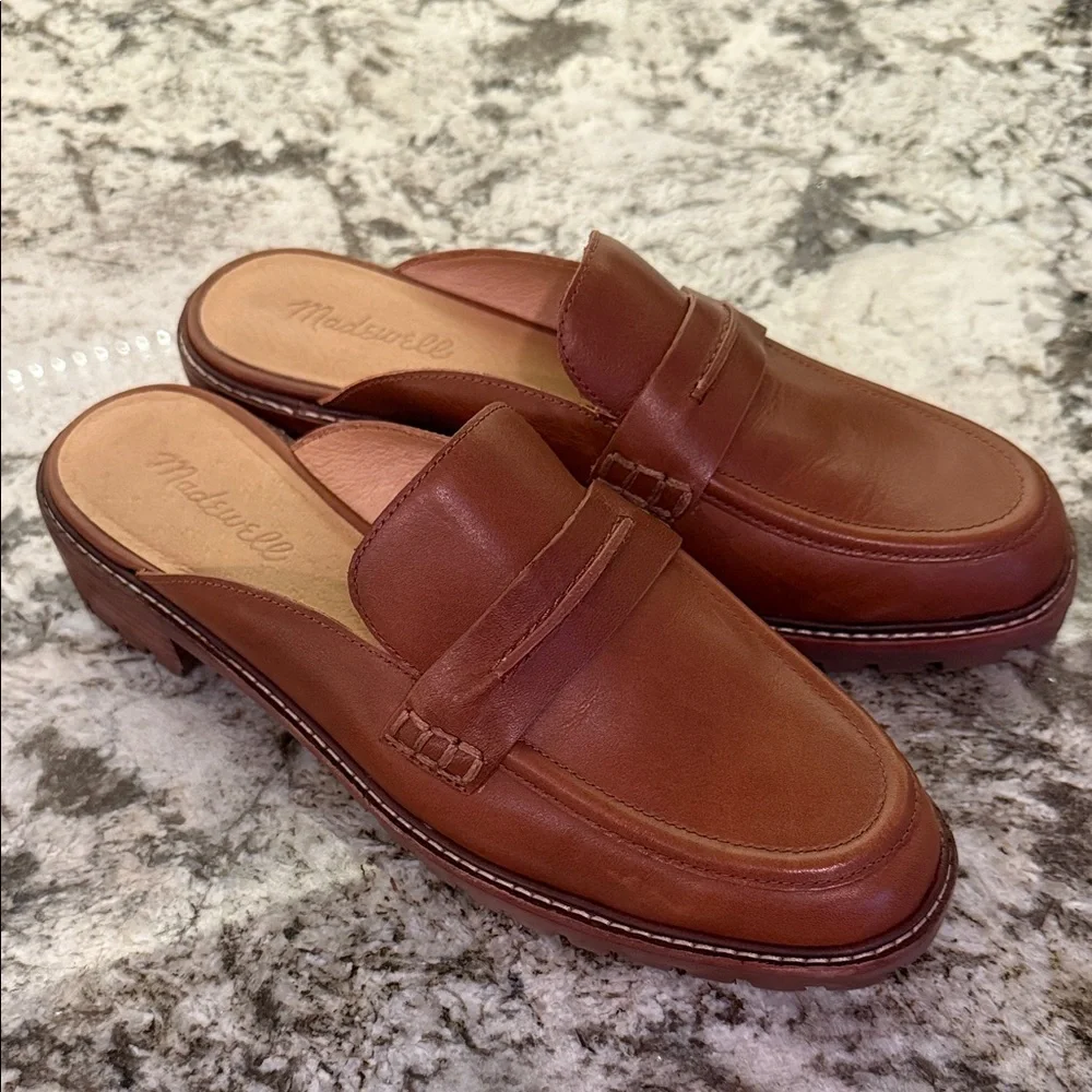 Madewell Women's Brown Leather Mules - Picture 1 of 3